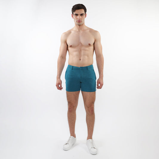St33le Turquoise 5" Textured Knit Short