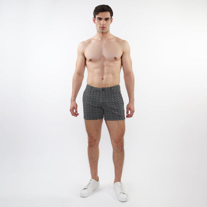 St33le Charcoal/Black Maze 5" Textured Jacquard Knit Short