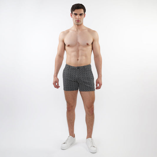 St33le Charcoal/Black Maze 5" Textured Jacquard Knit Short
