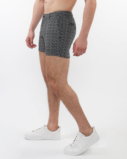 St33le Charcoal/Black Maze 5" Textured Jacquard Knit Short