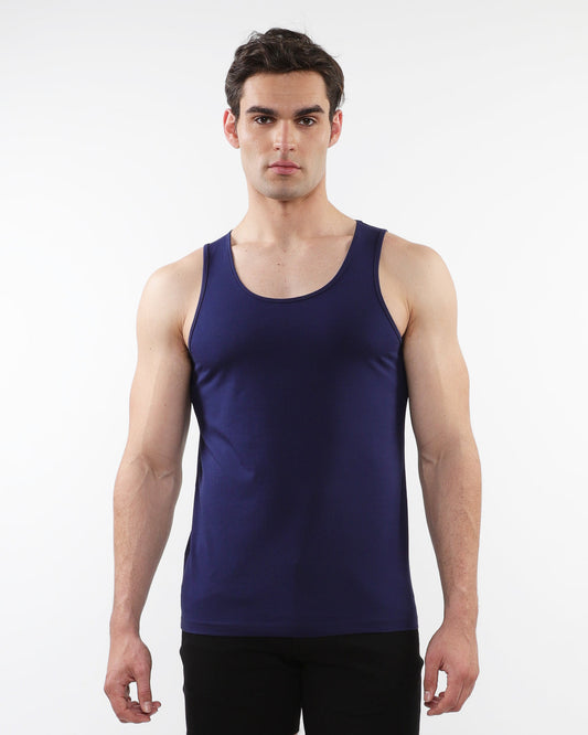 ST33le Navy Triangles Laser Cut Tanks