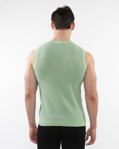 ST33le Relish Textured Open Knitted Mesh Tank