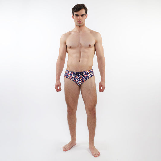 St33le Navy/Sand Camo Swim Brief