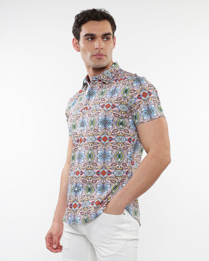 ST33le Pink/Multi Fauna Printed Cotton Knit SS Shirt
