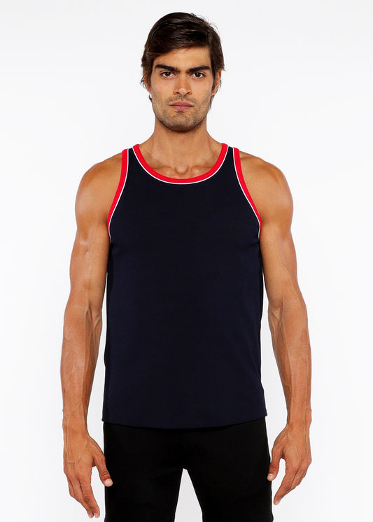 St33le Navy Rib Tank W/Pipping