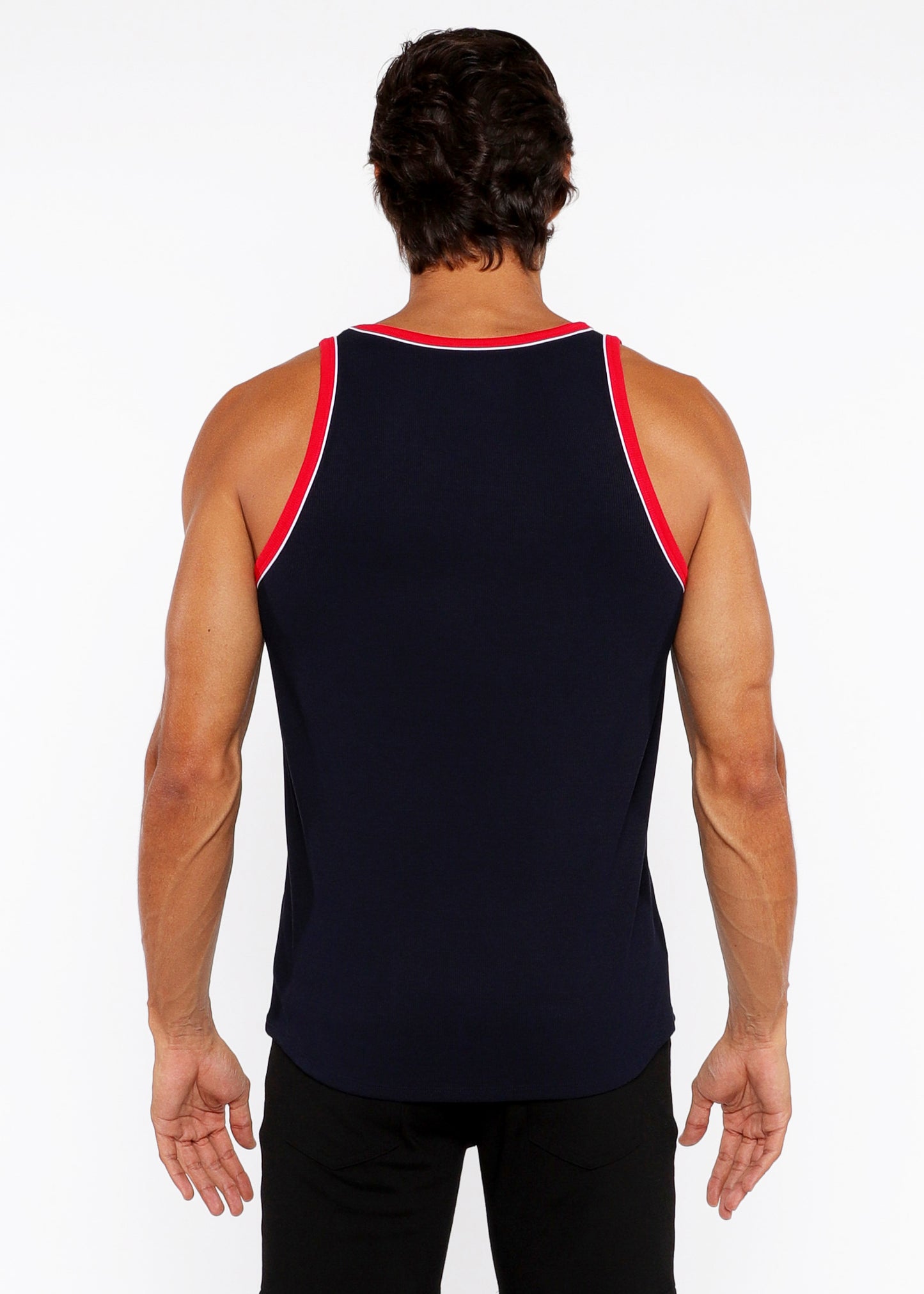 St33le Navy Rib Tank W/Pipping