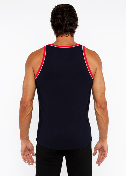 St33le Navy Rib Tank W/Pipping