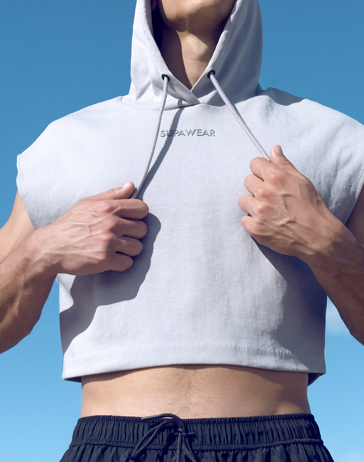 Supawear Grey Crop Hoodie