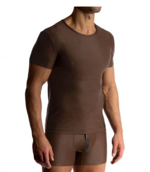 MANSTORE Reptile Brown Casual Tee
