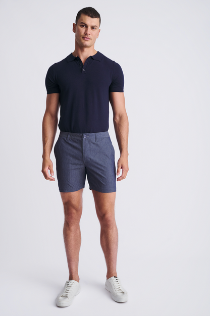 Postmarc Indigo 6" Crinkle Stretch Chino Short