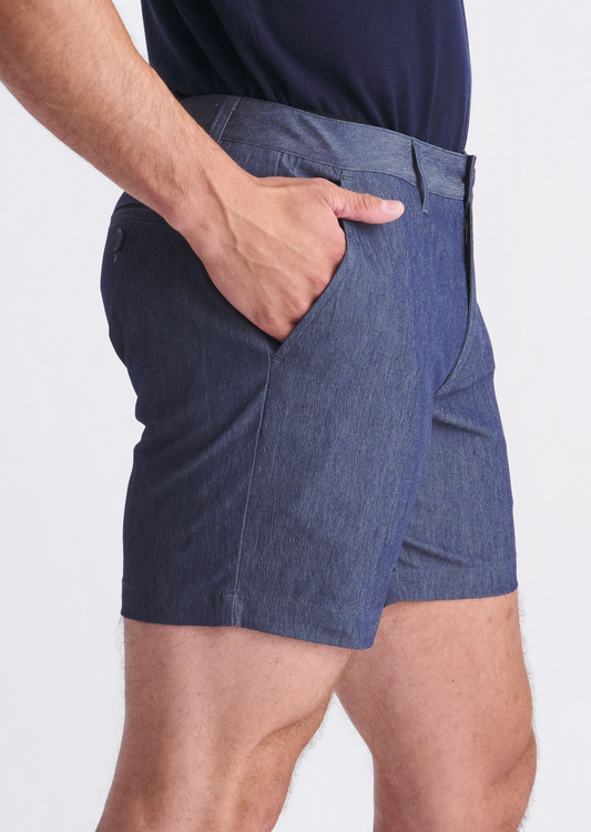 Postmarc Indigo 6" Crinkle Stretch Chino Short