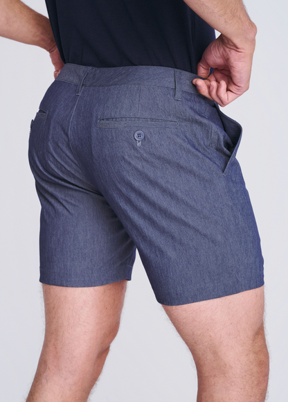 Postmarc Indigo 6" Crinkle Stretch Chino Short
