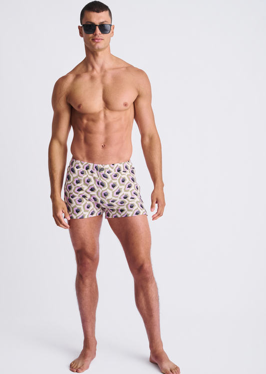 Postmarc Lilac Abstract 2.5" Swim Short