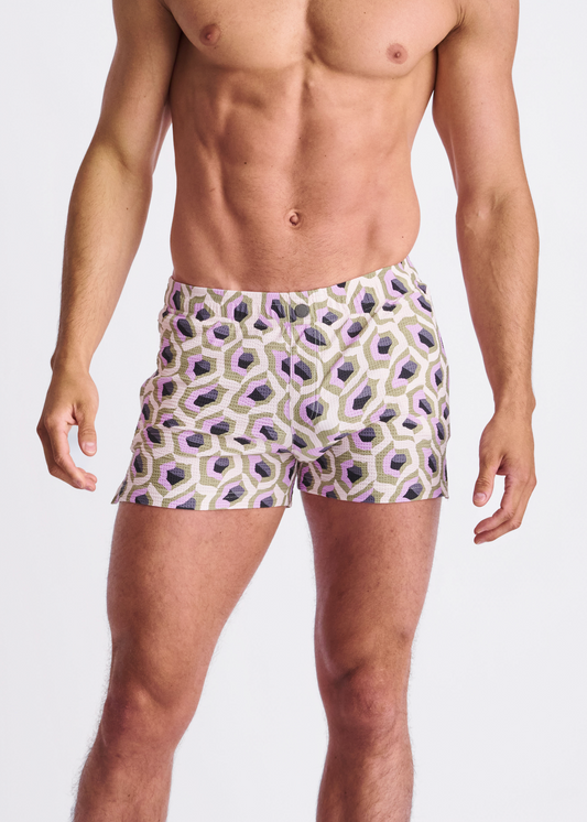 Postmarc Lilac Abstract 2.5" Swim Short