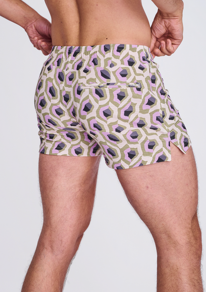 Postmarc Lilac Abstract 2.5" Swim Short