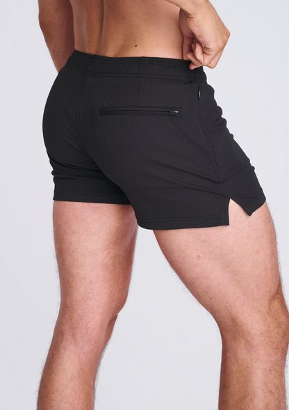 Postmarc Black Seersucker Swim Short
