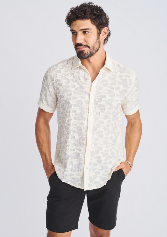 Postmarc Cream Jacquard SS Shirt