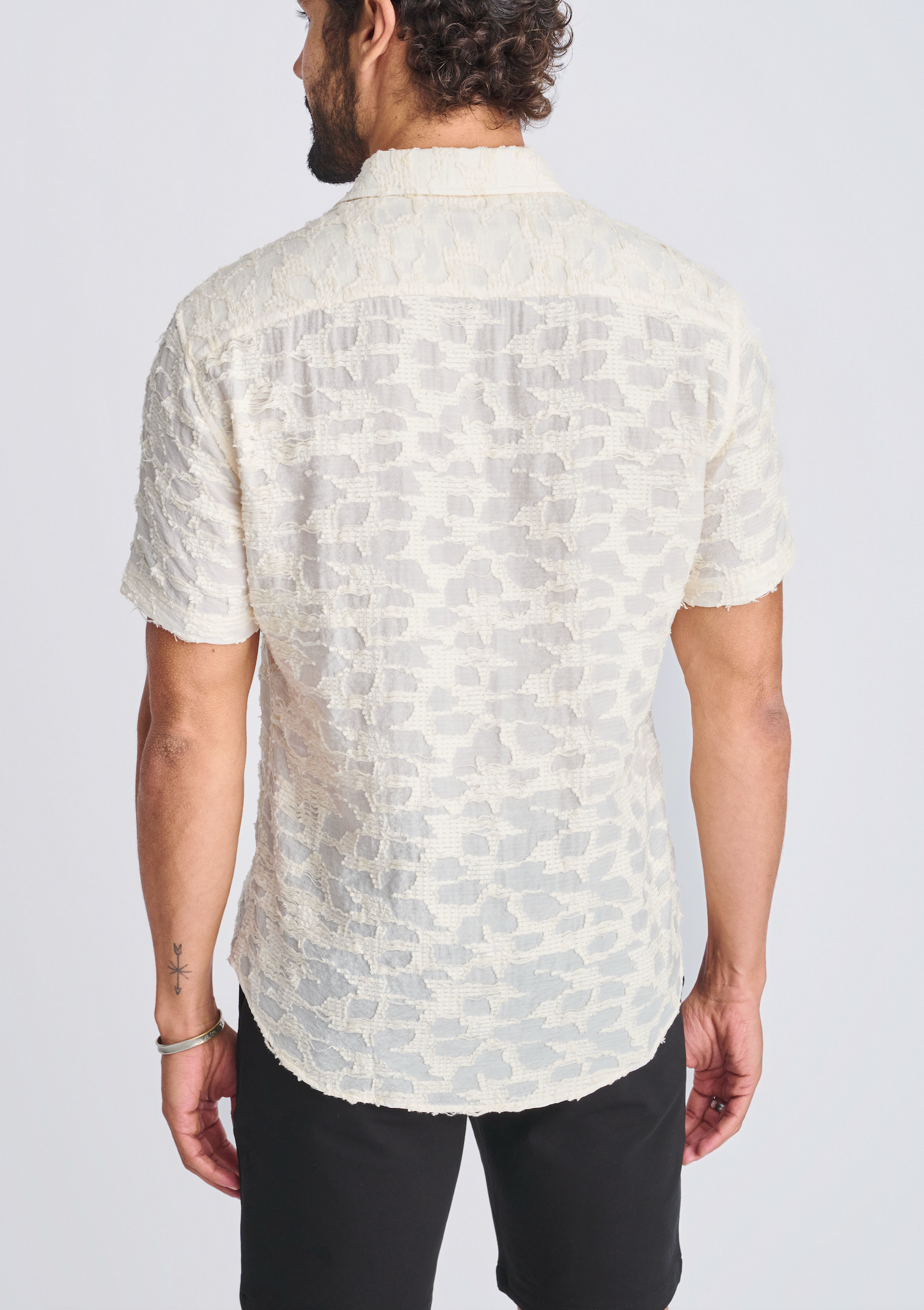 Postmarc Cream Jacquard SS Shirt