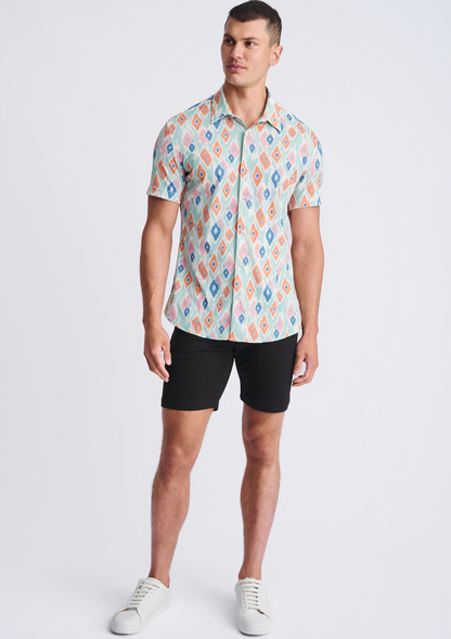 Postmarc Mint/Coral Diamond Performance SS Shirt