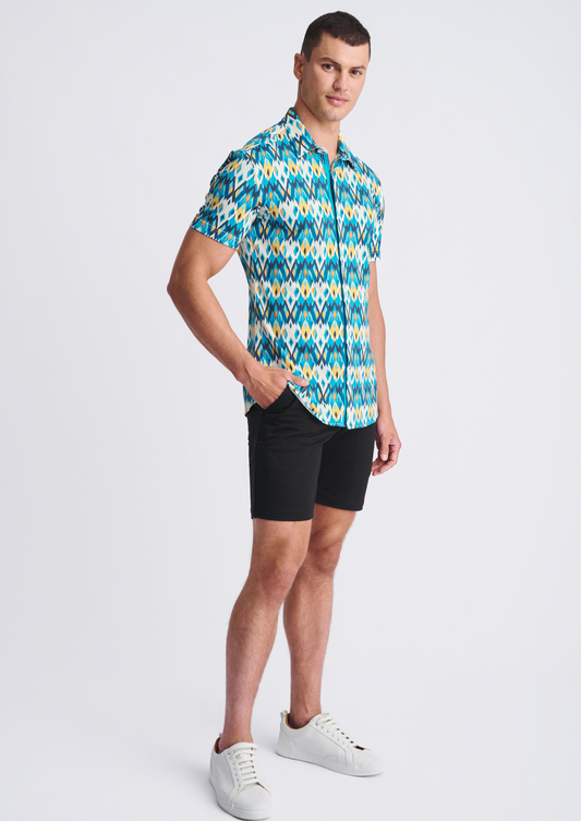 Postmarc Teal/Gold Diamonds Performance SS Shirt
