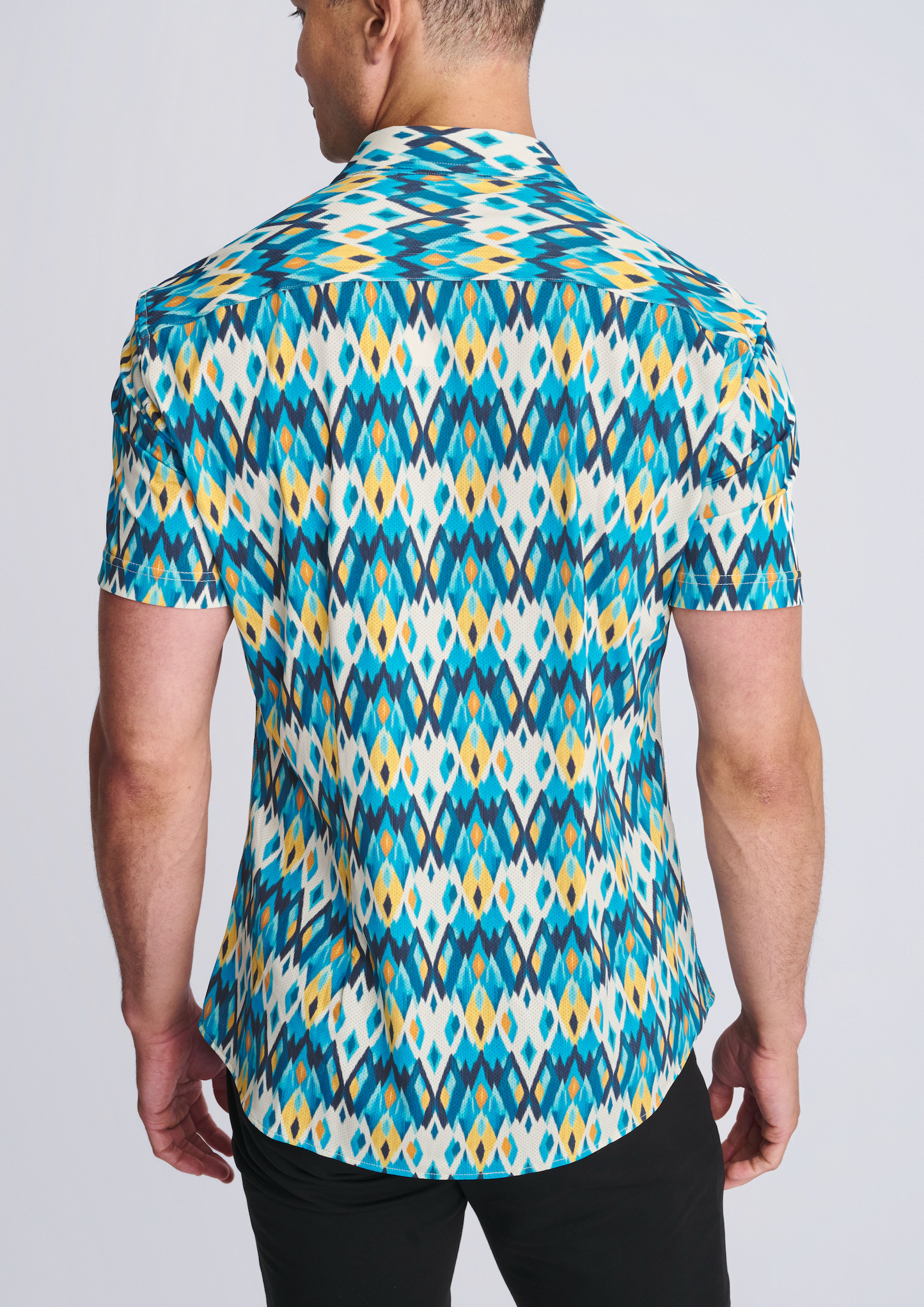Postmarc Teal/Gold Diamonds Performance SS Shirt