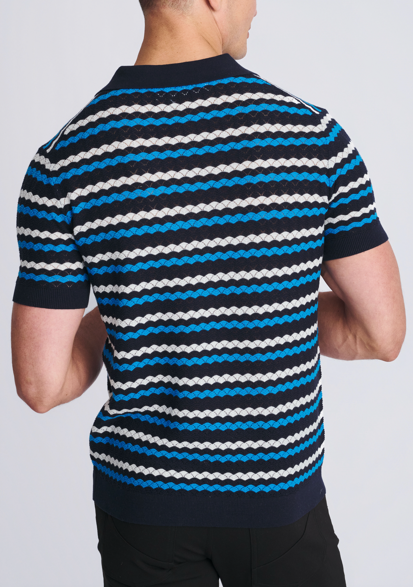 Postmarc Peacock Wavy Textured Cotton SS Shirt