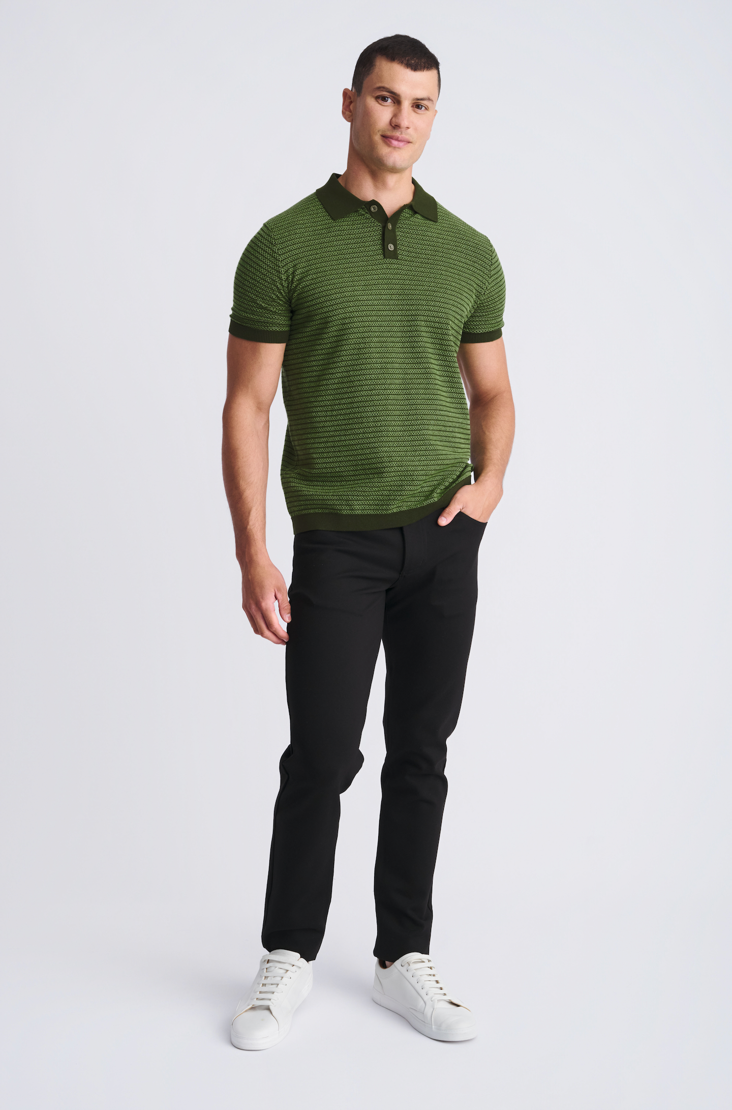 Postmarc Pear Two Tone Textured SS Shirt