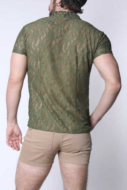 Timoteo Sorrento Button-Down Lace Shirt