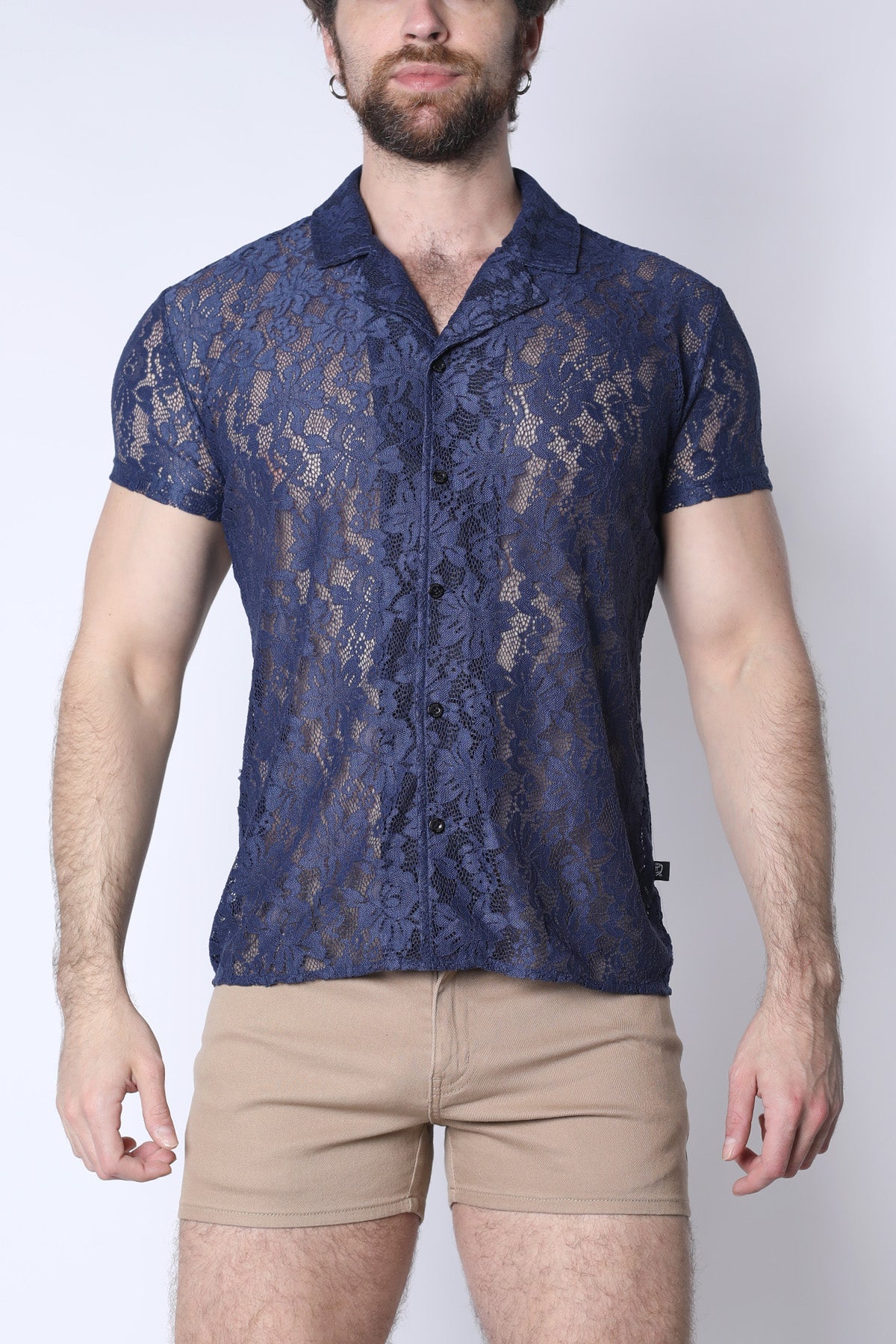 Timoteo Sorrento Button-Down Lace Shirt