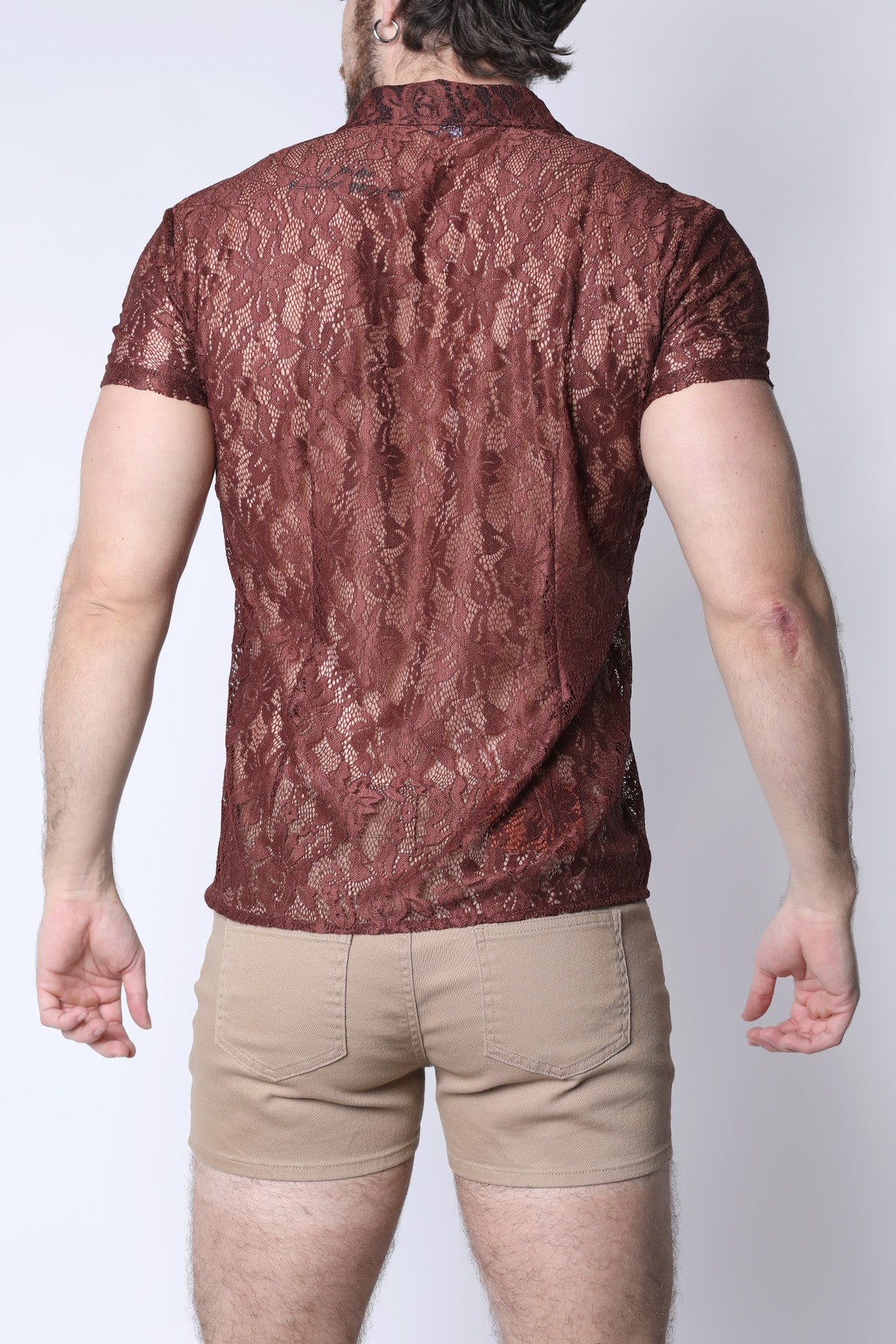 Timoteo Sorrento Button-Down Lace Shirt