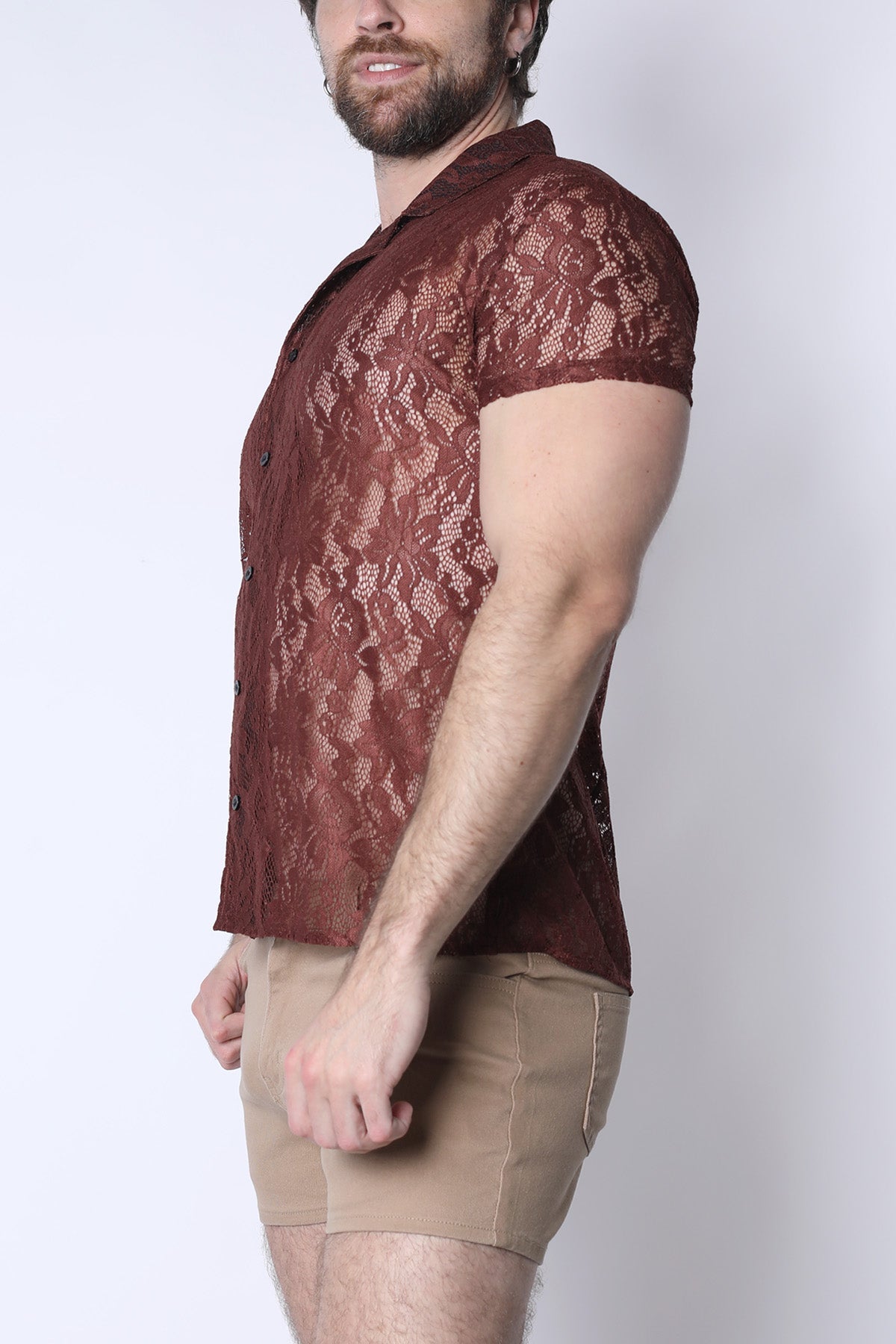 Timoteo Sorrento Button-Down Lace Shirt
