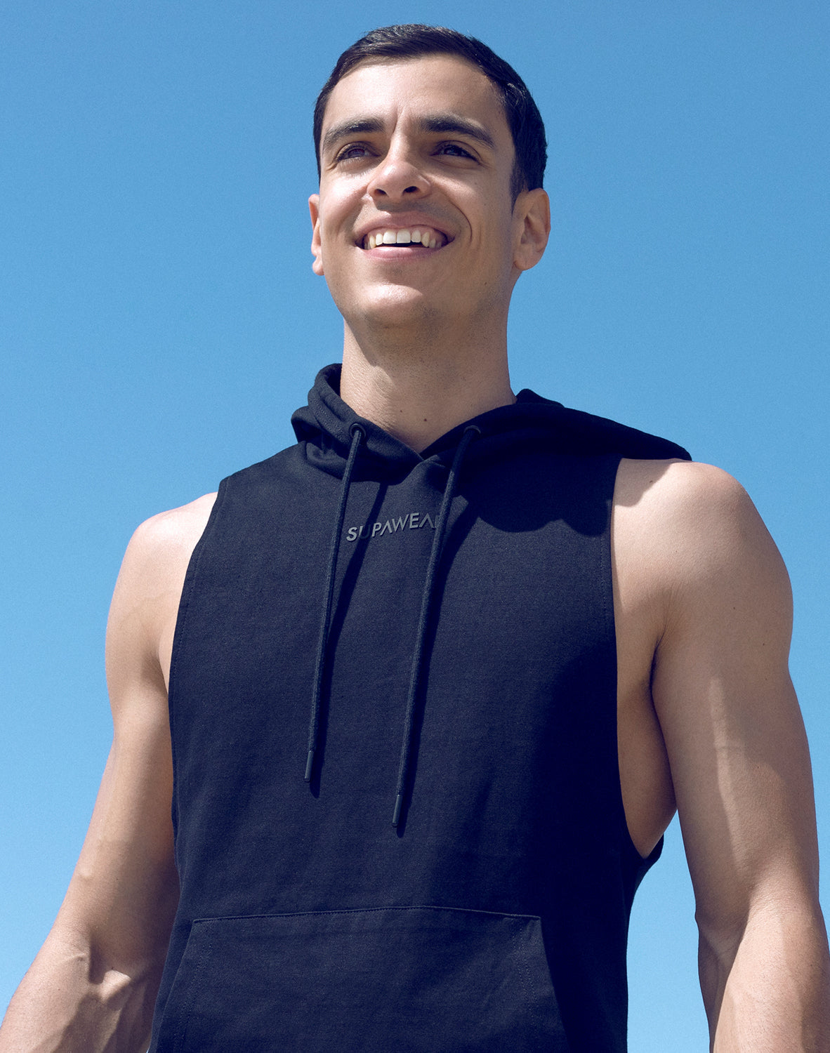Supawear Sleeveless Black Hoodie