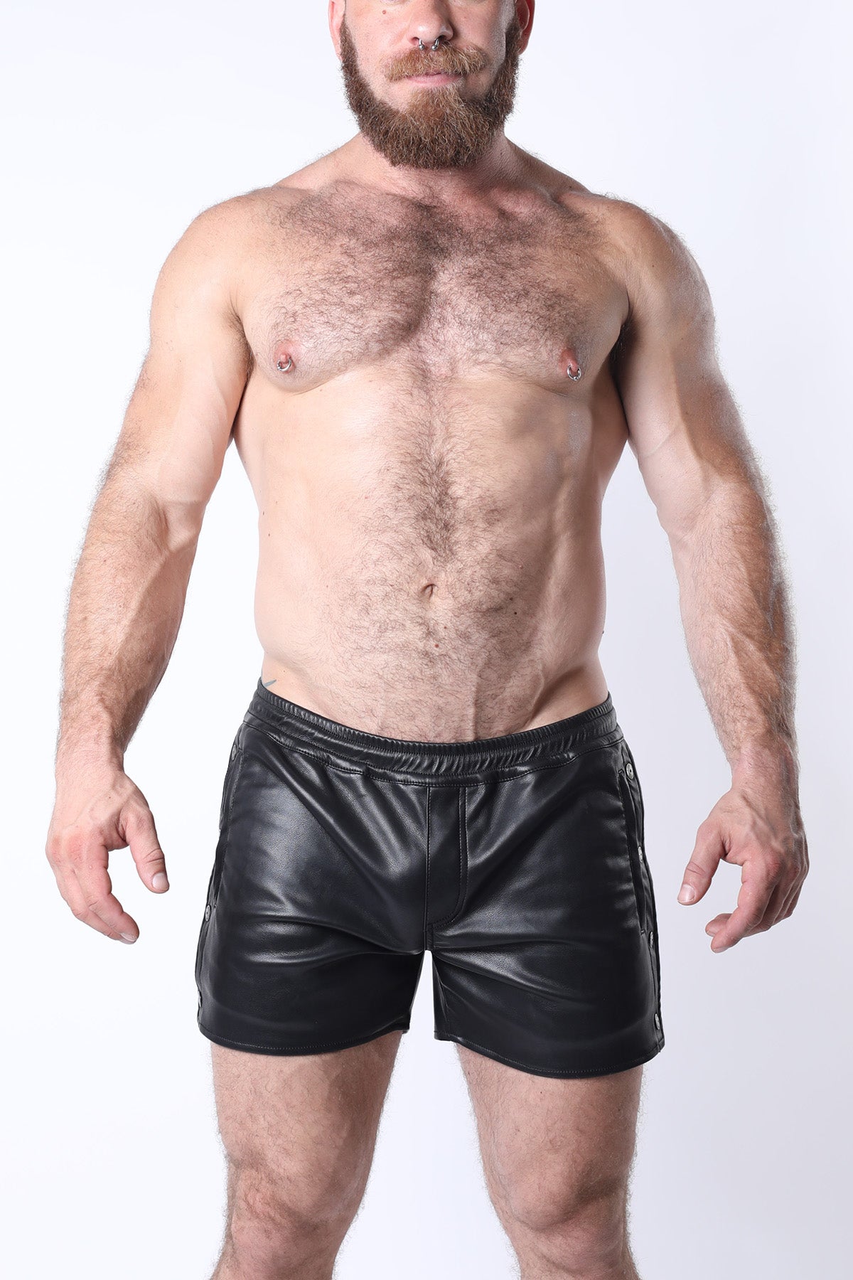 Cellblock13 Void Vegan Leather Snap Up Shorts