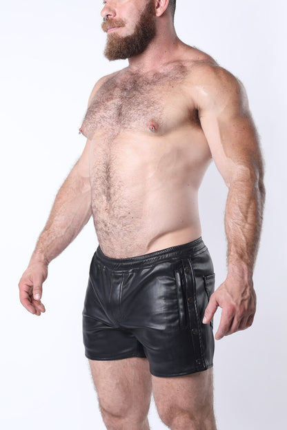 Cellblock13 Void Vegan Leather Snap Up Shorts