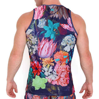 Skull & Bones Hand Painted Floral Tank