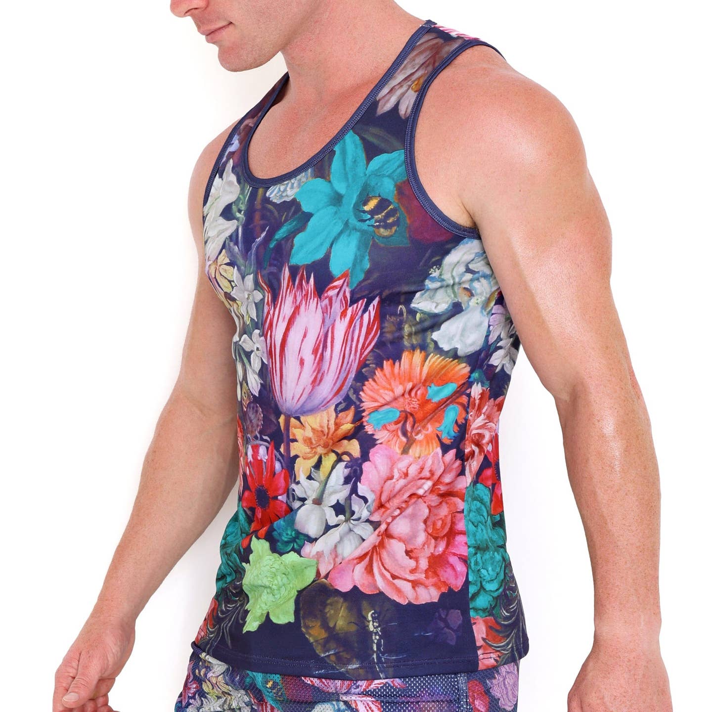 Skull & Bones Hand Painted Floral Tank