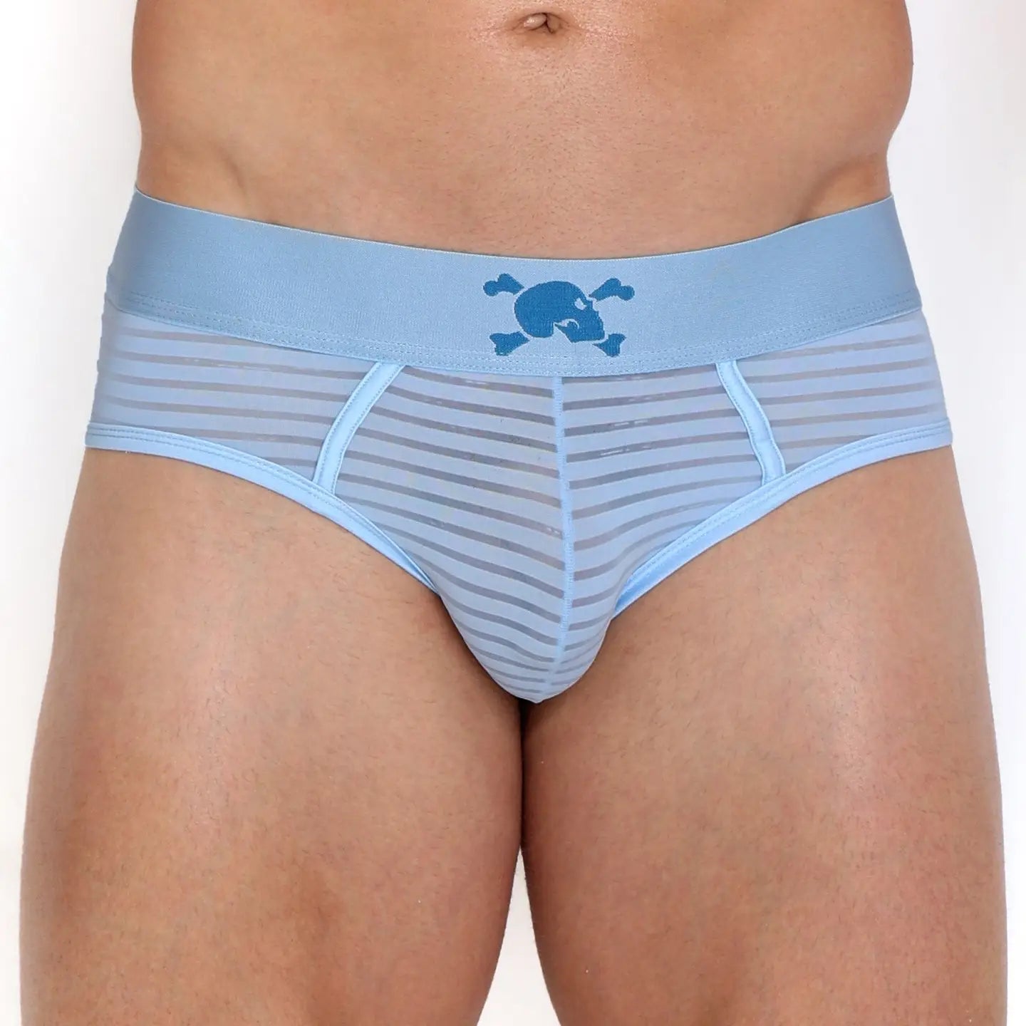 Skull & Bones Stripe Sheer Briefs