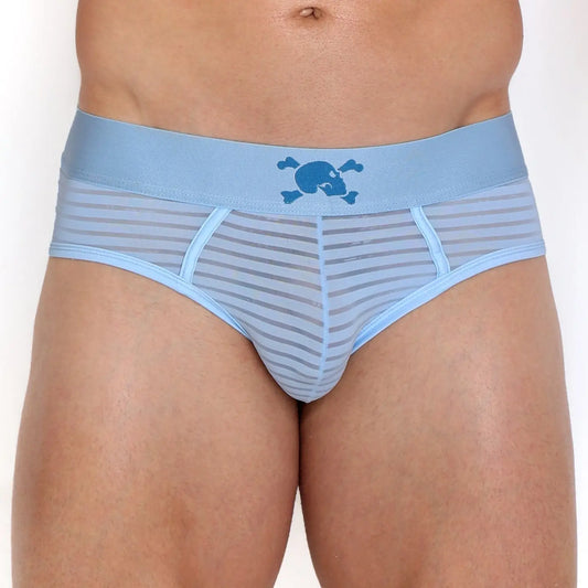 Skull & Bones Stripe Sheer Briefs