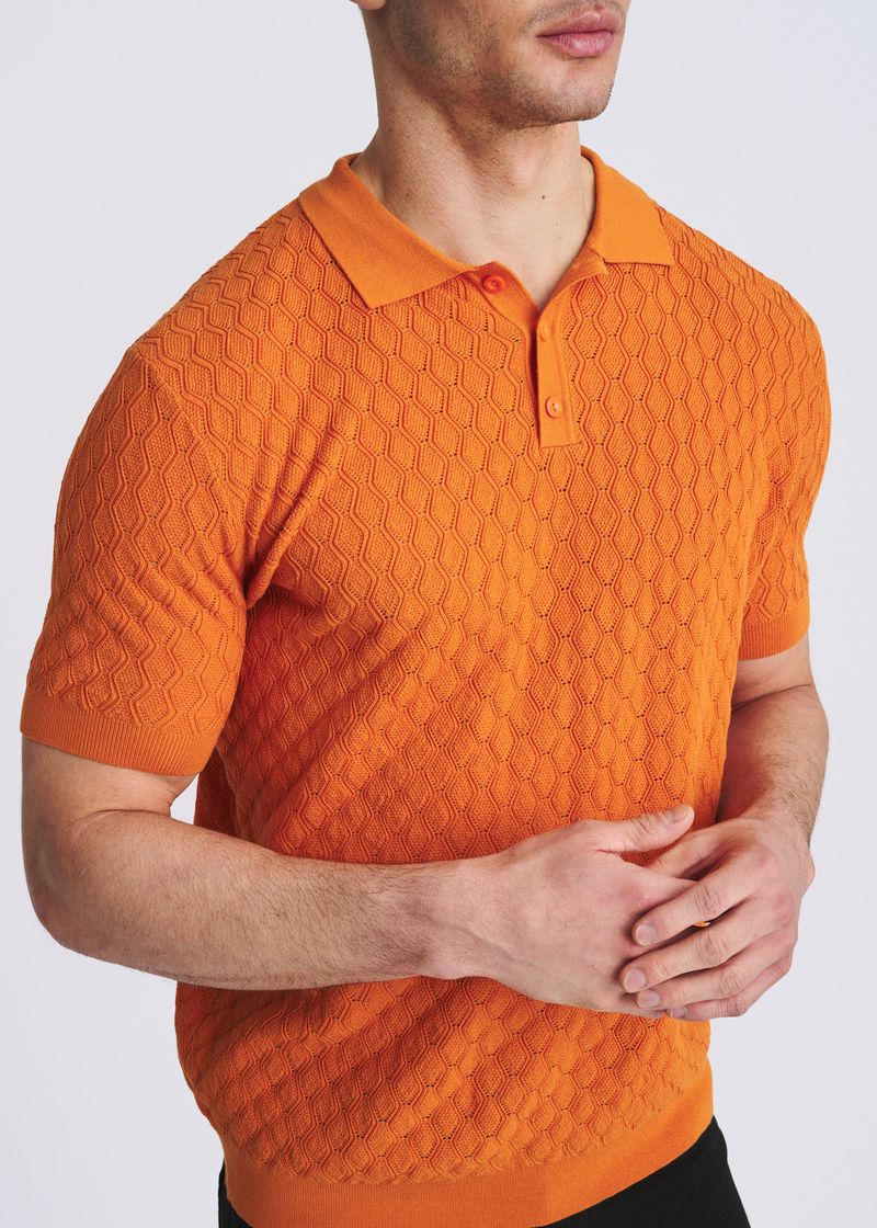 Postmarc Salsa Wave Textured Silk/Tencel Polo