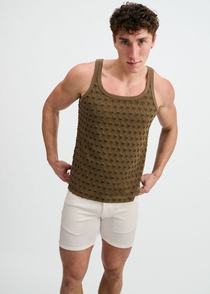 St33le Stretch Knit Ripped Tanks