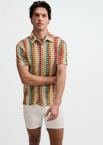 St33le Mirage/Yolk Arrow Stripe Knit SS Shirt