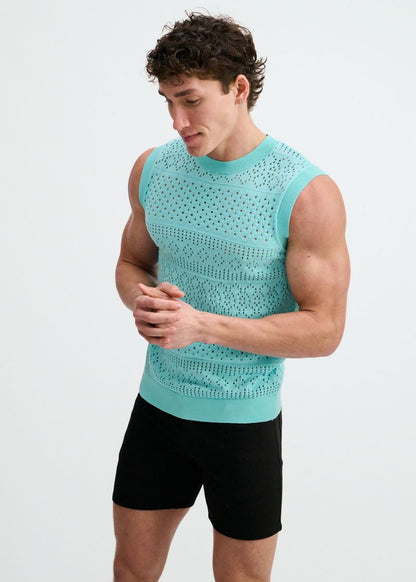 St33le Pointelle Open Knit Vest