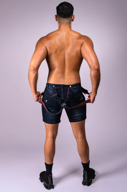 Tiger Horse New Homar Denim Suspender Short