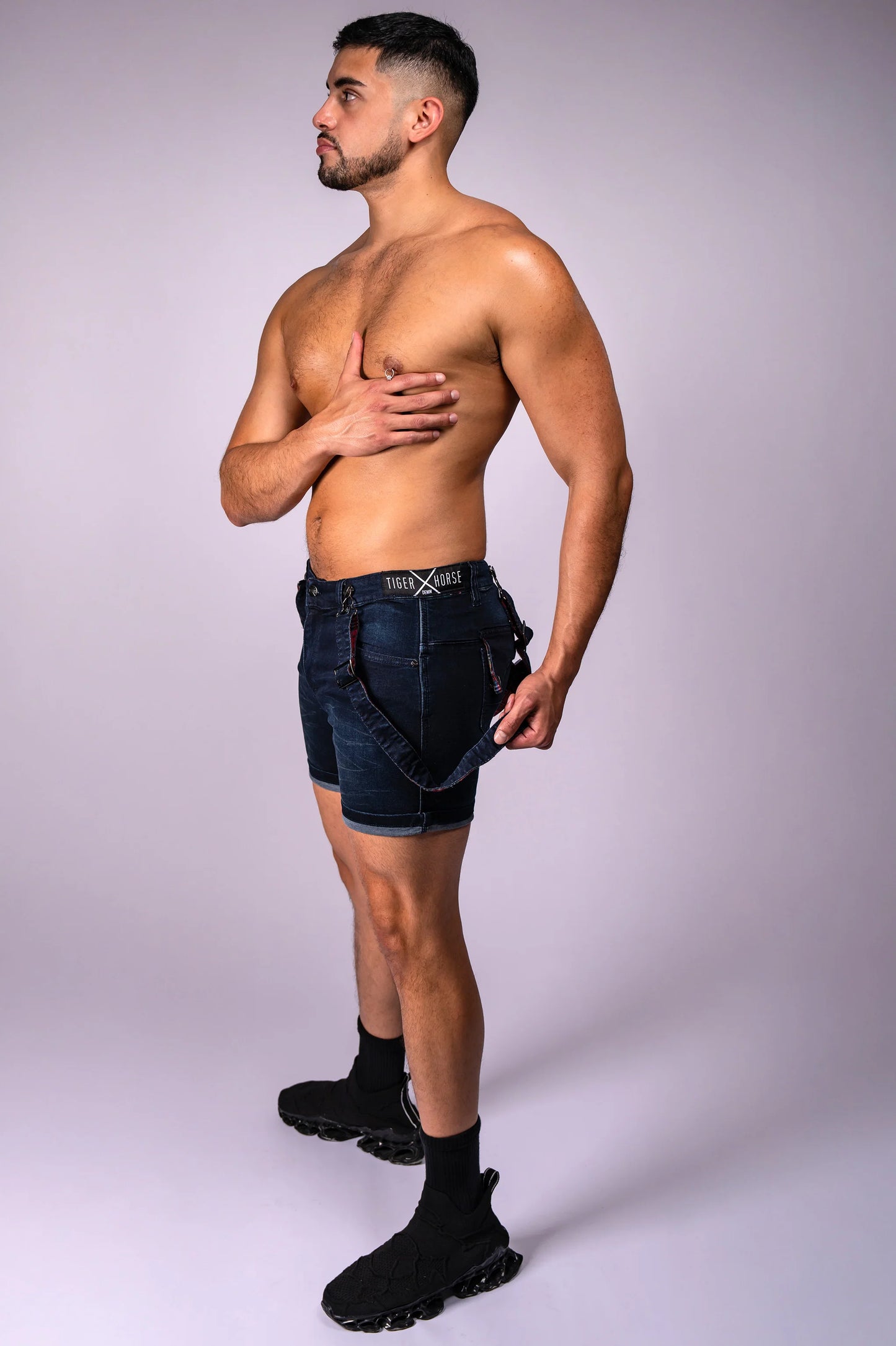 Tiger Horse New Homar Denim Suspender Short