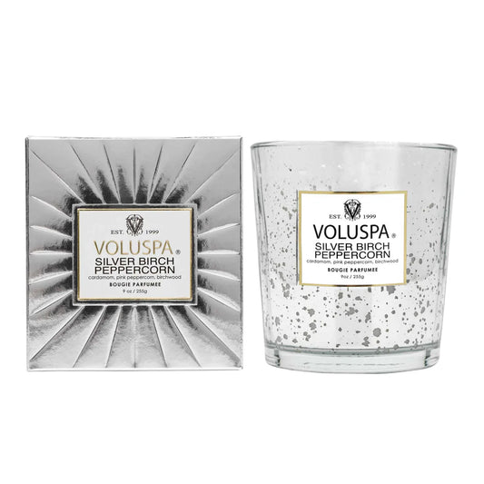 Voluspa Silver Birch Peppercorn Candles