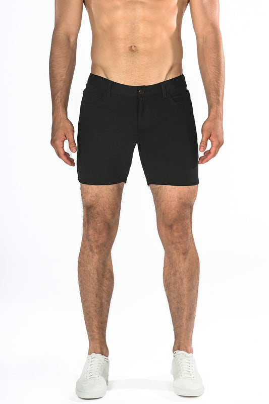 St33le Solid Knit Shorts - Black