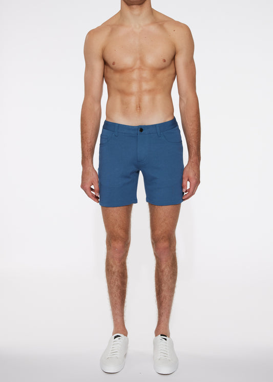 St33le Solid Knit Shorts - Blue Lagoon