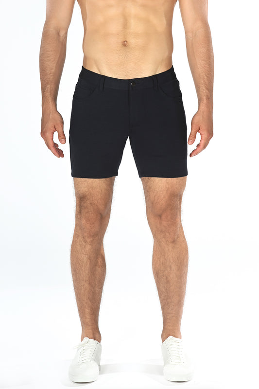 St33le Solid Knit Shorts - Navy